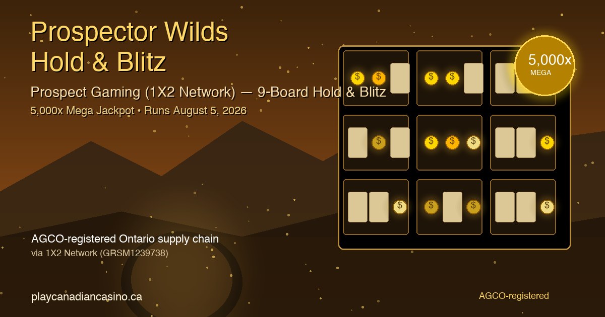 Prospect Gaming Launches Prospector Wilds Hold & Blitz With 9-Board Hold & Blitz Mechanic at Ontario Operators